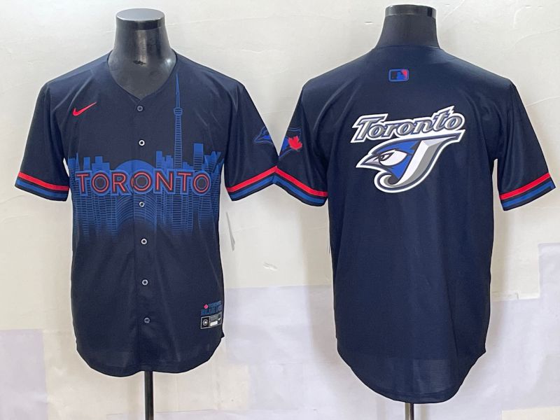 Men 2025 Toronto Blue Jays Blank Black Joint Name Nike MLB Jersey style 6
